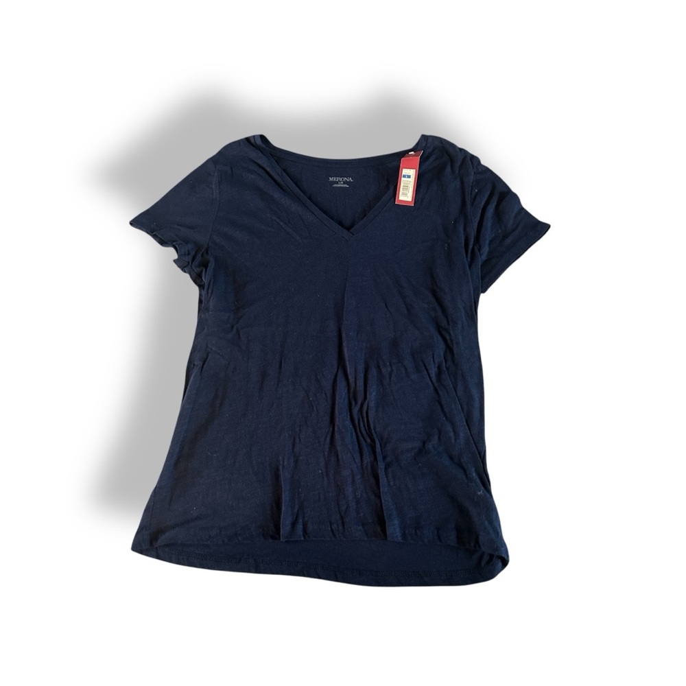 [Merona] NWT Navy Blue V-Neck Short Sleeve Tee
